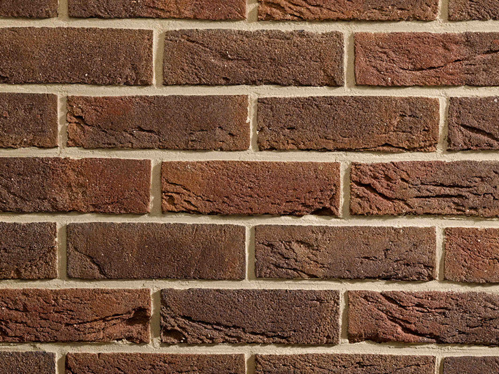 CLose up of a wall of Bedfordshire Mixture bricks