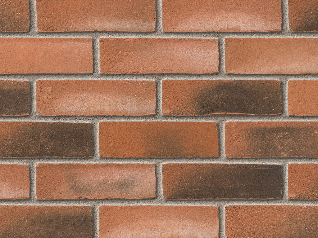 Close up of a wall of Betley Cottage Blend bricks
