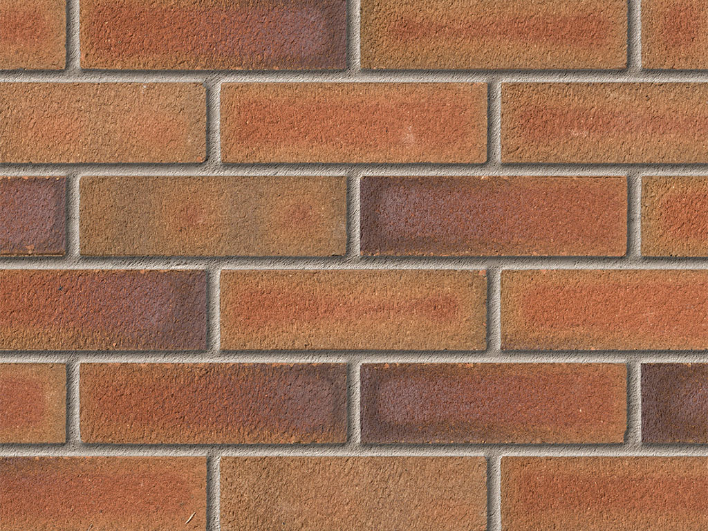 Close up of a wall of Alderley Burgundy bricks