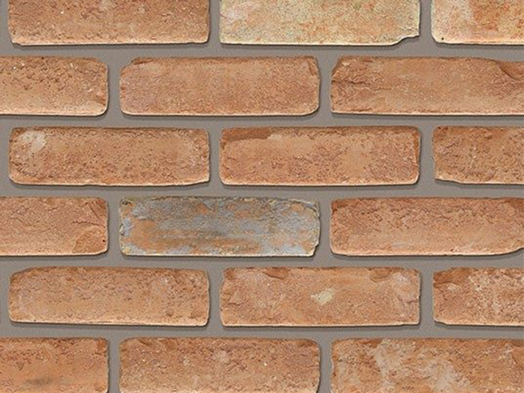Close up of a wall of Retro Tiffany Stock bricks