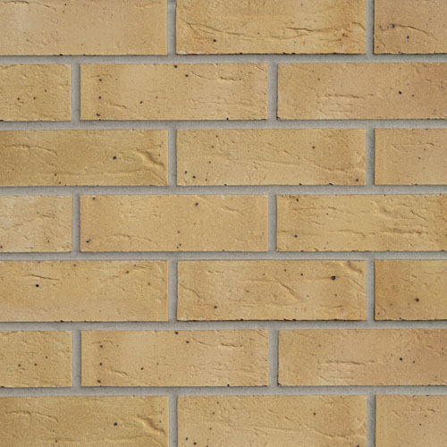 Close up of a wall of Village Golden Thatch bricks