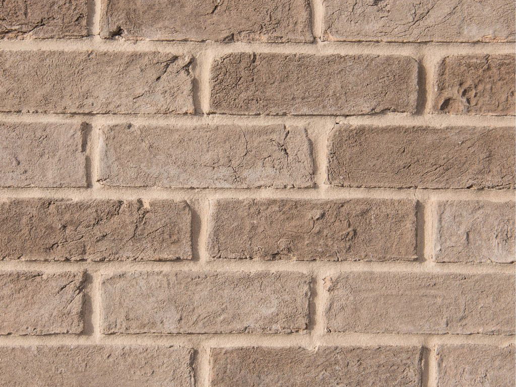 Close up of a wall of Delvin Grey Handmade bricks