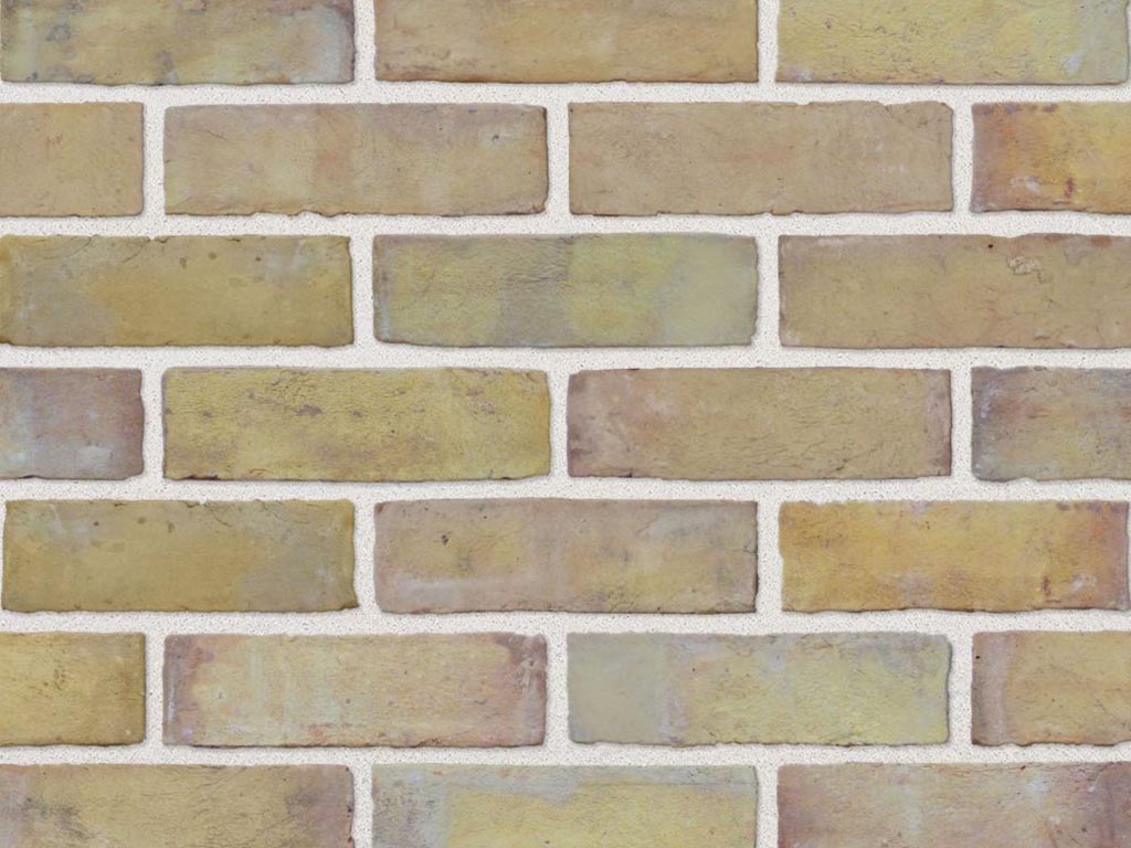 Close up of a wall of London Stock bricks