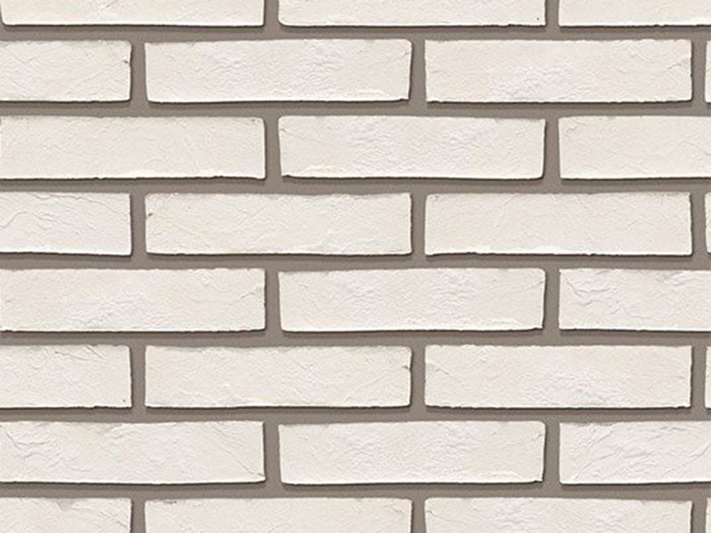 Close up of a wall of Super White bricks