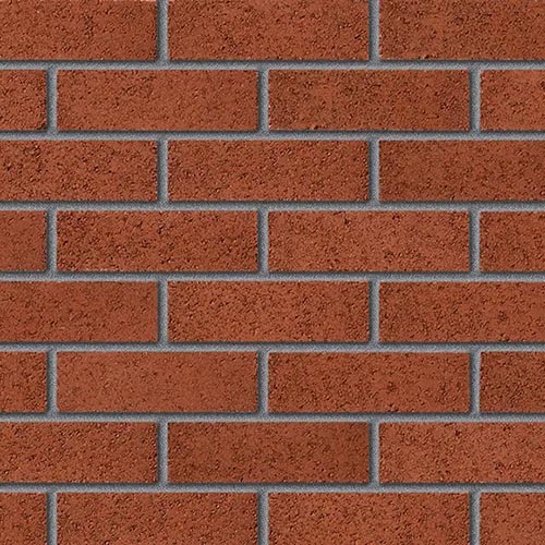 Close up of a wall of Filton Red bricks