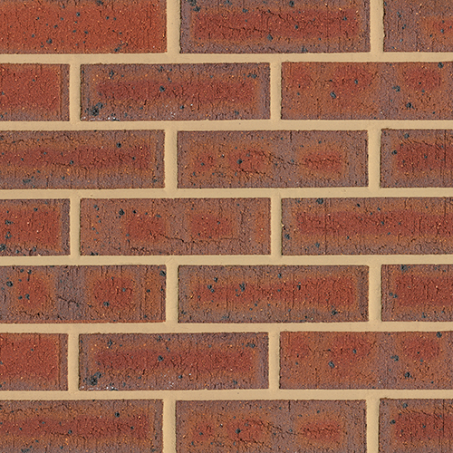 Close up of a wall of Wrekin Dark Red bricks