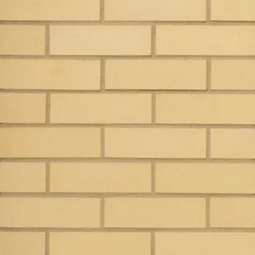 A wall of Staffordshire Smooth Cream bricks