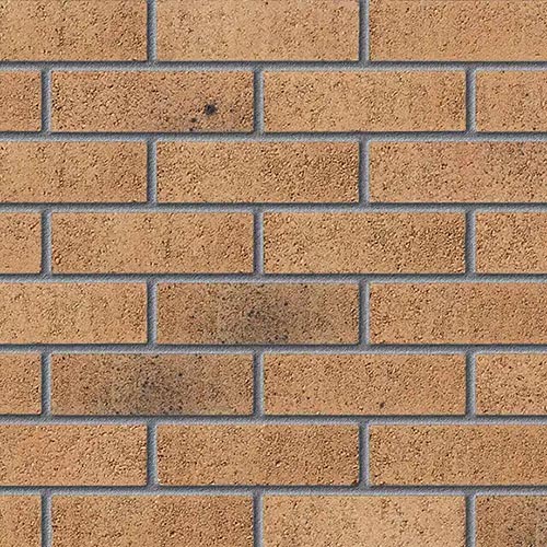 Close up of a wall of Lakeside Buff bricks