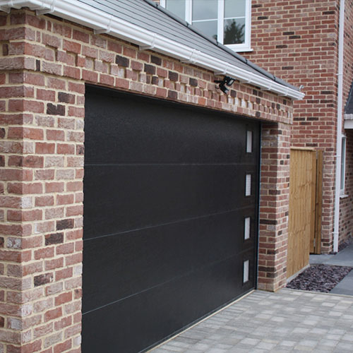 A garage built using Flemish Antique bricks on a residential property