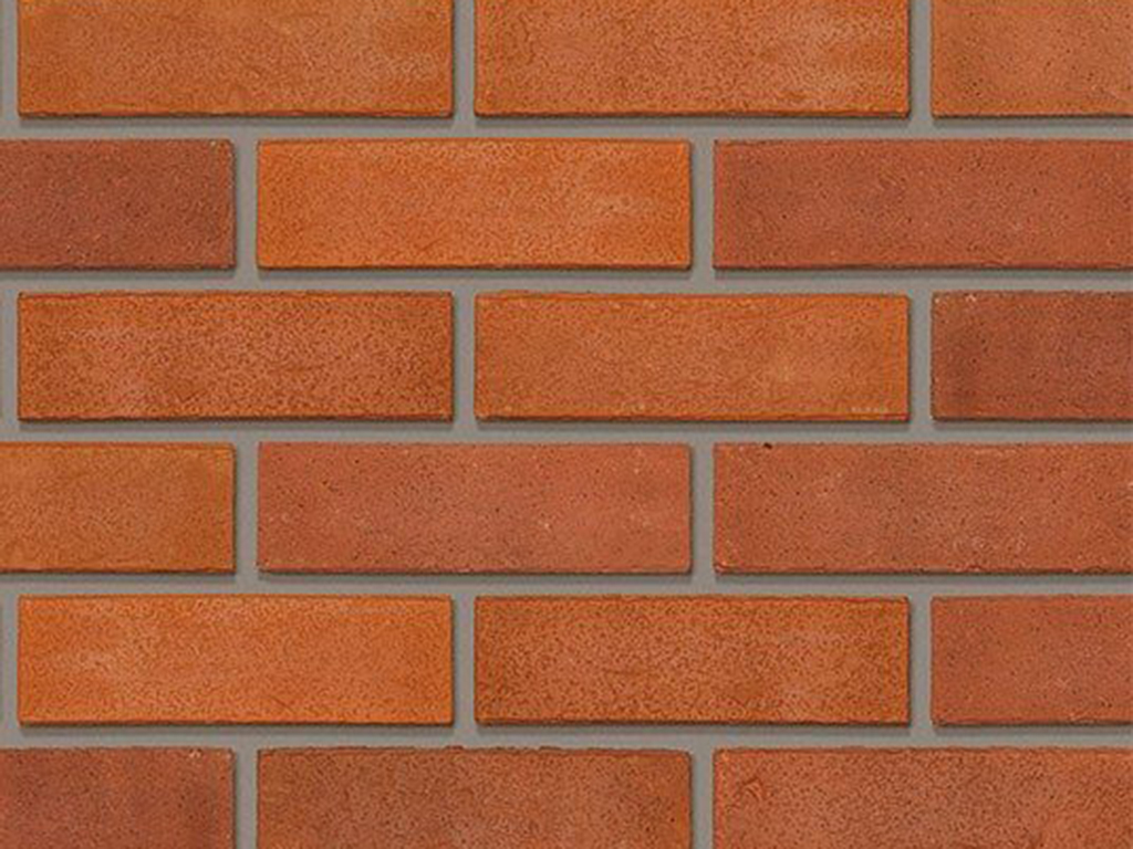 Close up of a wall of Shipley Blend bricks