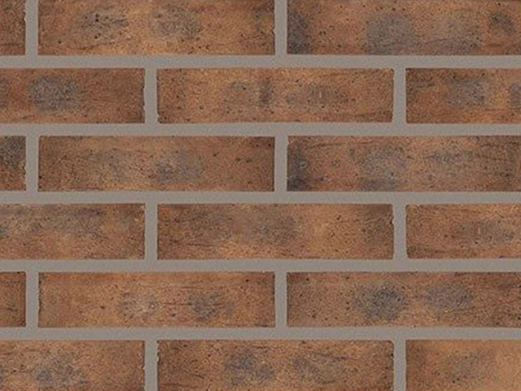Close up of a wall of Ashley Red Multi bricks