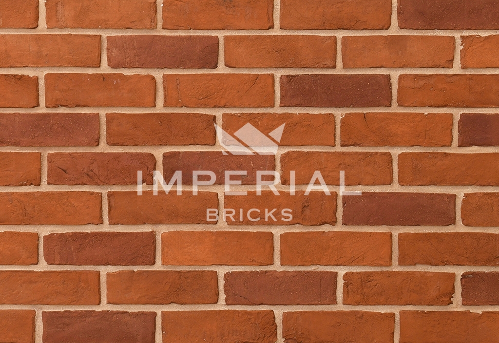 Close up of a wall of Farmhouse Orange bricks
