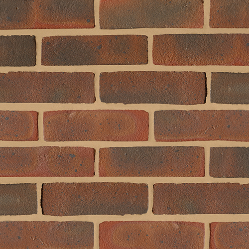Close up of a wall of Hampshire Stock Dark Multi bricks