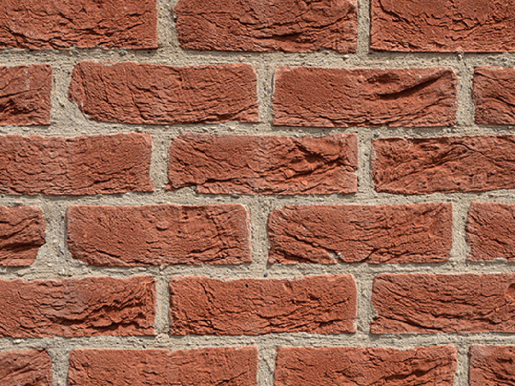 Close up of a wall of Lindum bricks