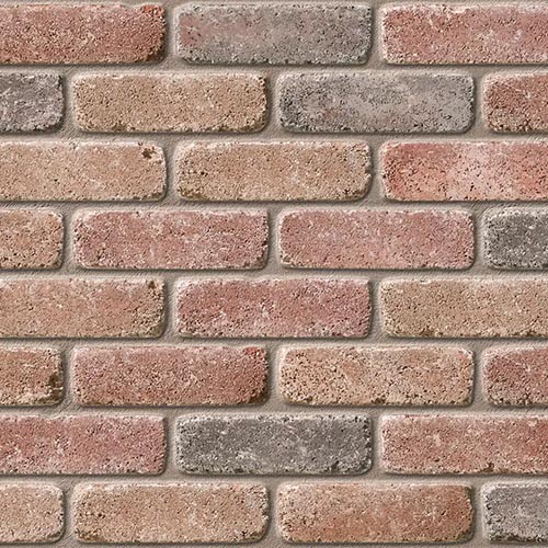 Close up of a wall of Phoenix Multi bricks
