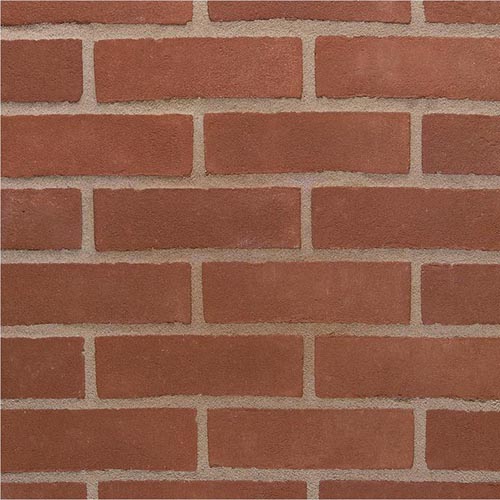 Close up of a wall of EcoBrick Warnham Red Stock bricks