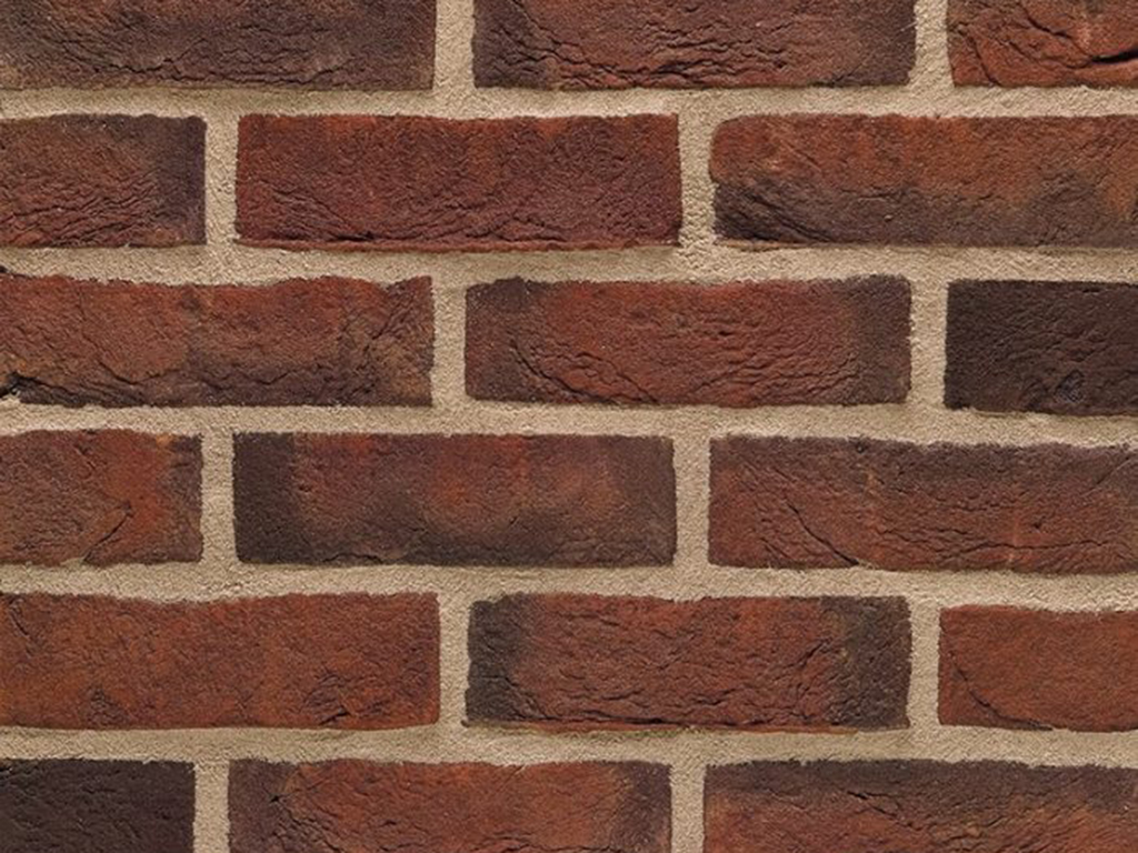 Close up of a wall of Blue Velvet bricks
