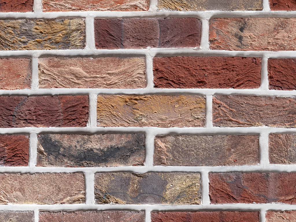 Close up of a wall of Balham Blend bricks