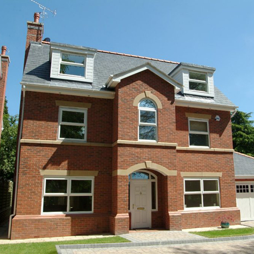 A house built from New Red Multi Gilt Stock bricks