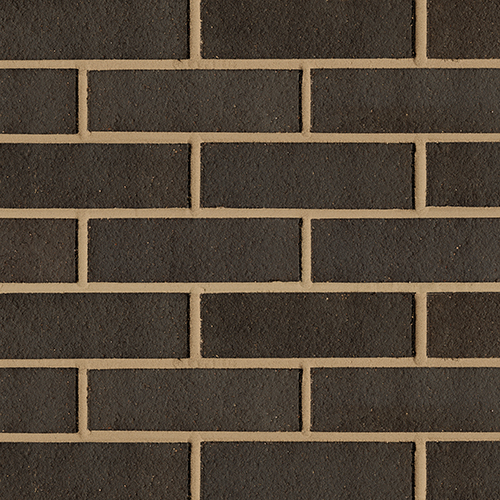Close up of a wall of Black Smooth bricks