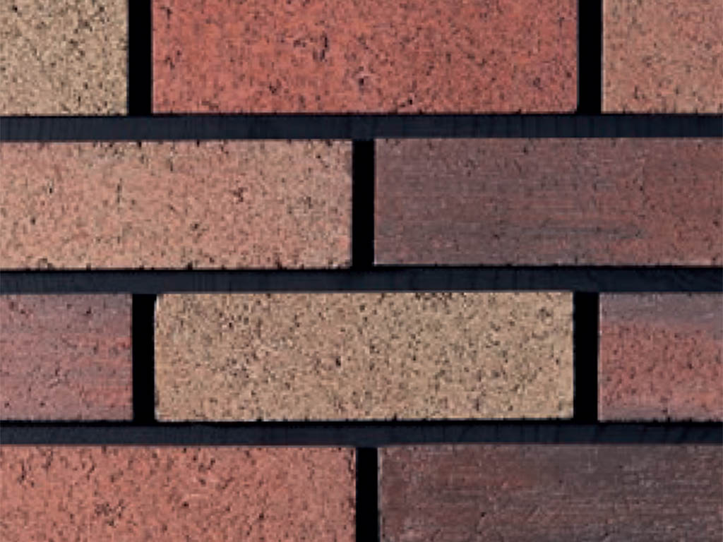 Close up of a wall of Harvest bricks