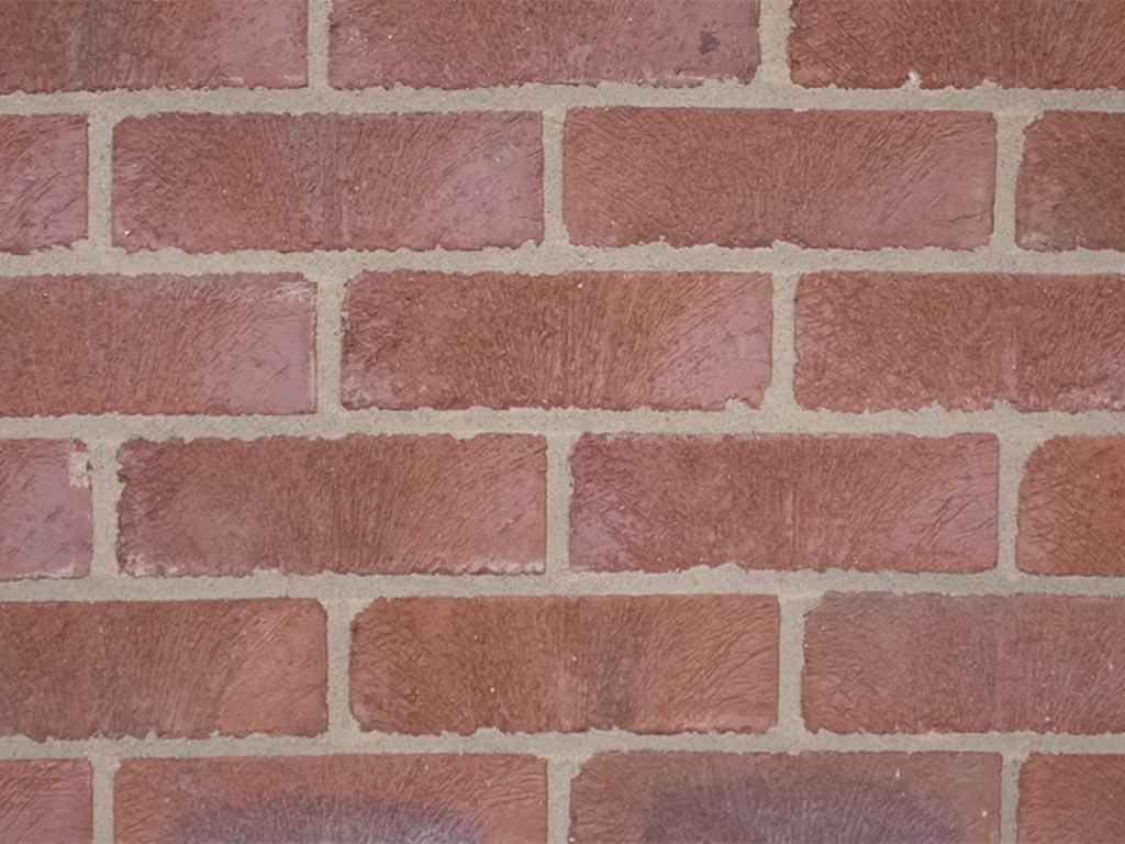 Close up of a wall of Stippletex bricks