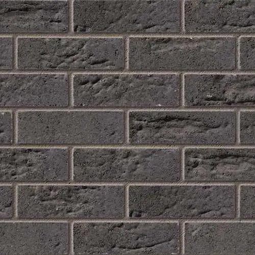 Close up of a wall of Maddon Blue bricks