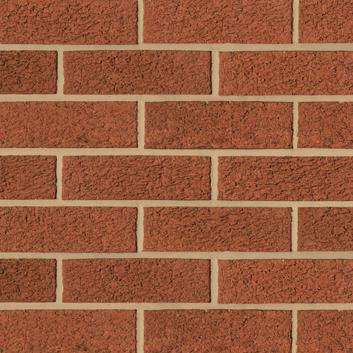 Close up of a wall of Red Rustic bricks