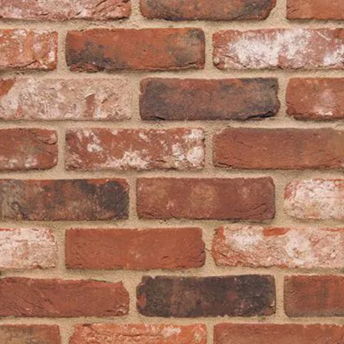 A wall of Whitby Red Multi Rustica bricks