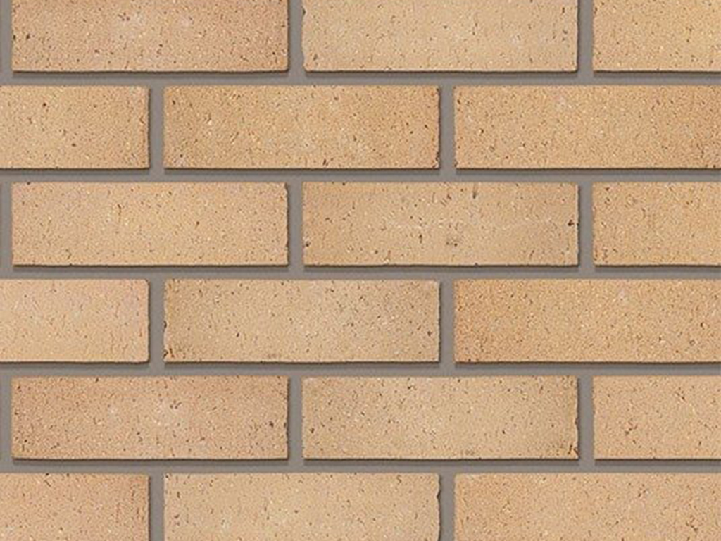 Close up of a wall of Sahara Buff bricks