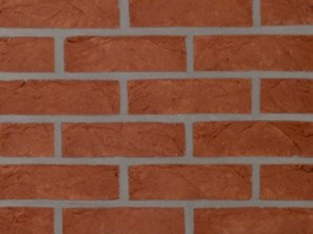 Close up of a wall of Haywood Red bricks