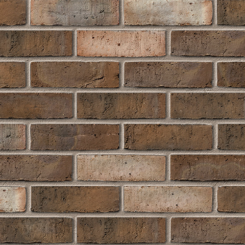 A wall of Millhouse Blend bricks