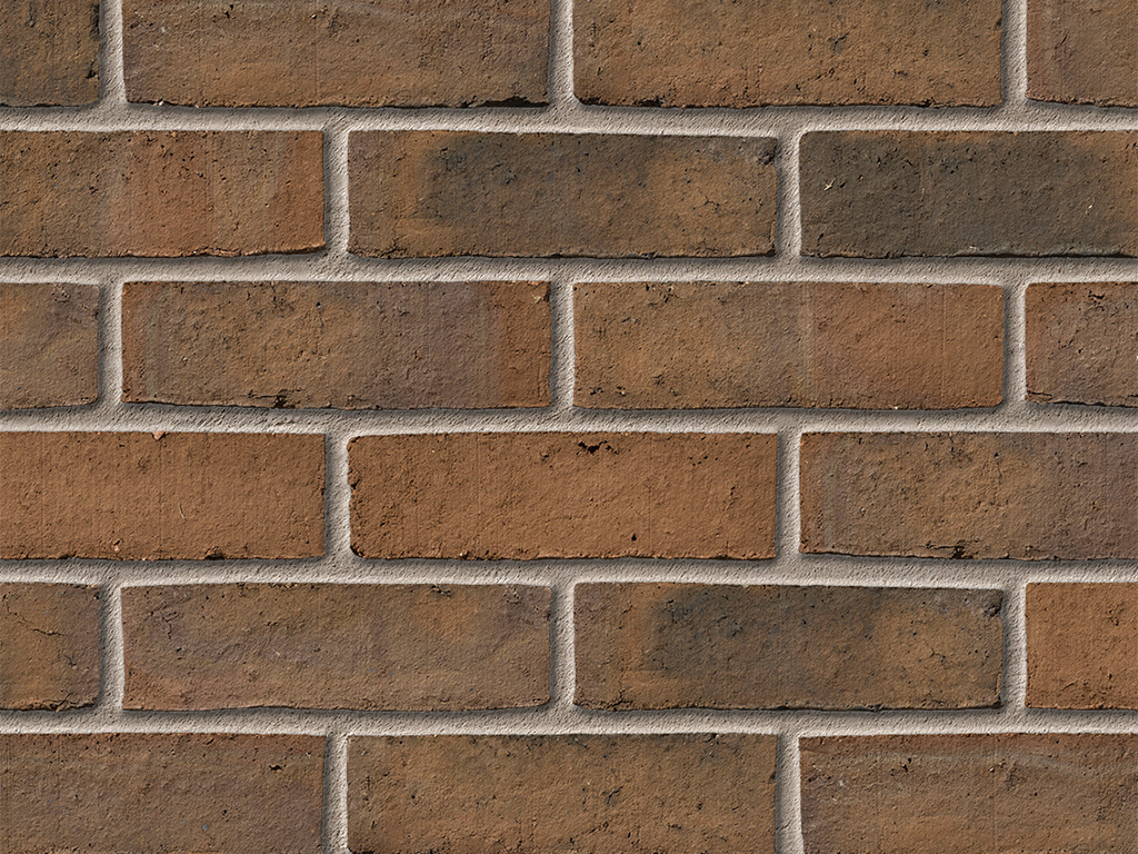 Close up of a wall of Birtley Brown bricks