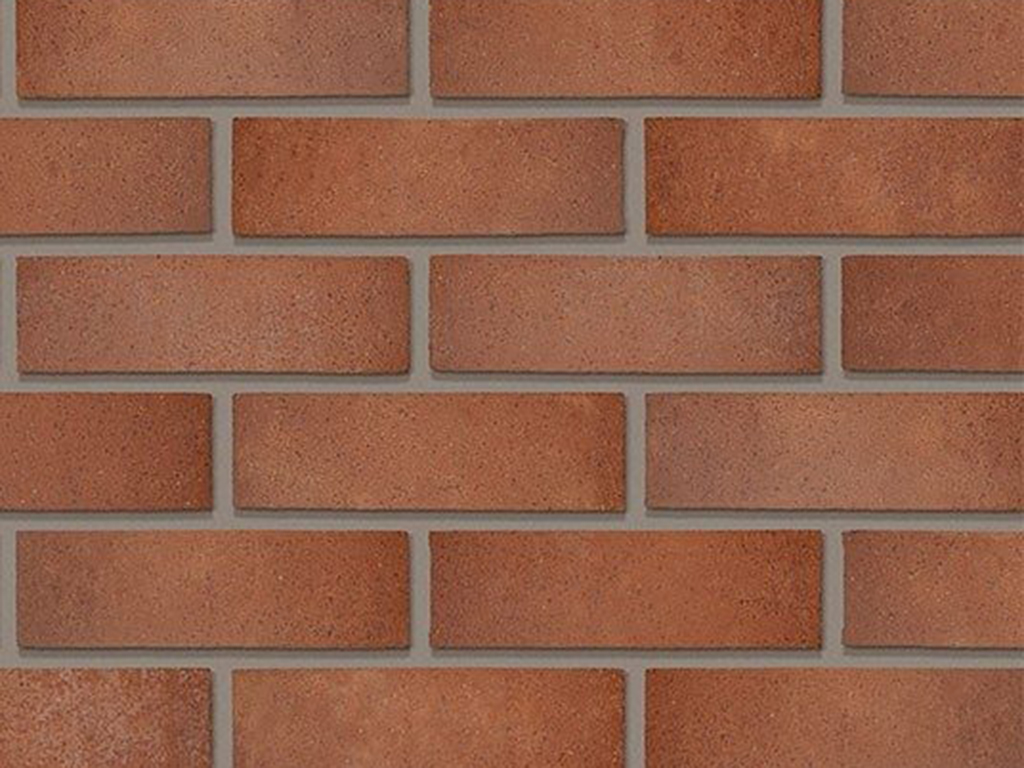 Close up of a wall of Swarland Pink bricks