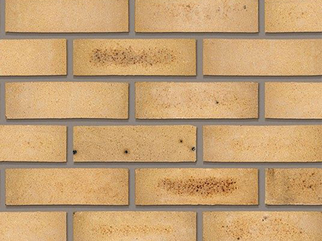 Close up of a wall of Kemsley Yellow bricks