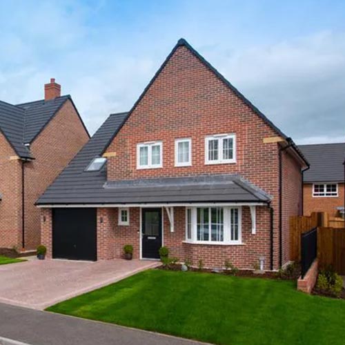 A residential property built using Malvern Burnt Mulberry bricks