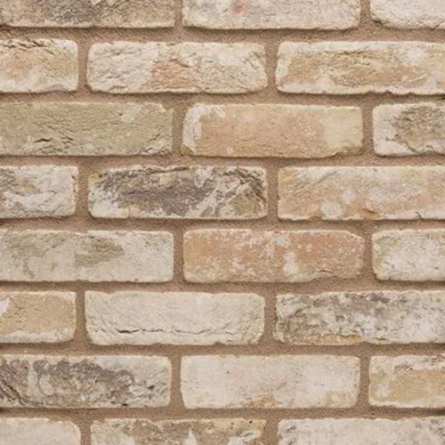 A wall of St Ives Cream Rustica bricks