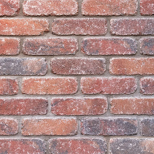 Close up of a wall of Oldtown Multi Antique bricks