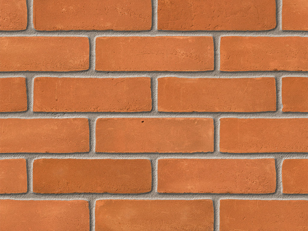 Close up of a wall of Berry Imperial Light Stock bricks