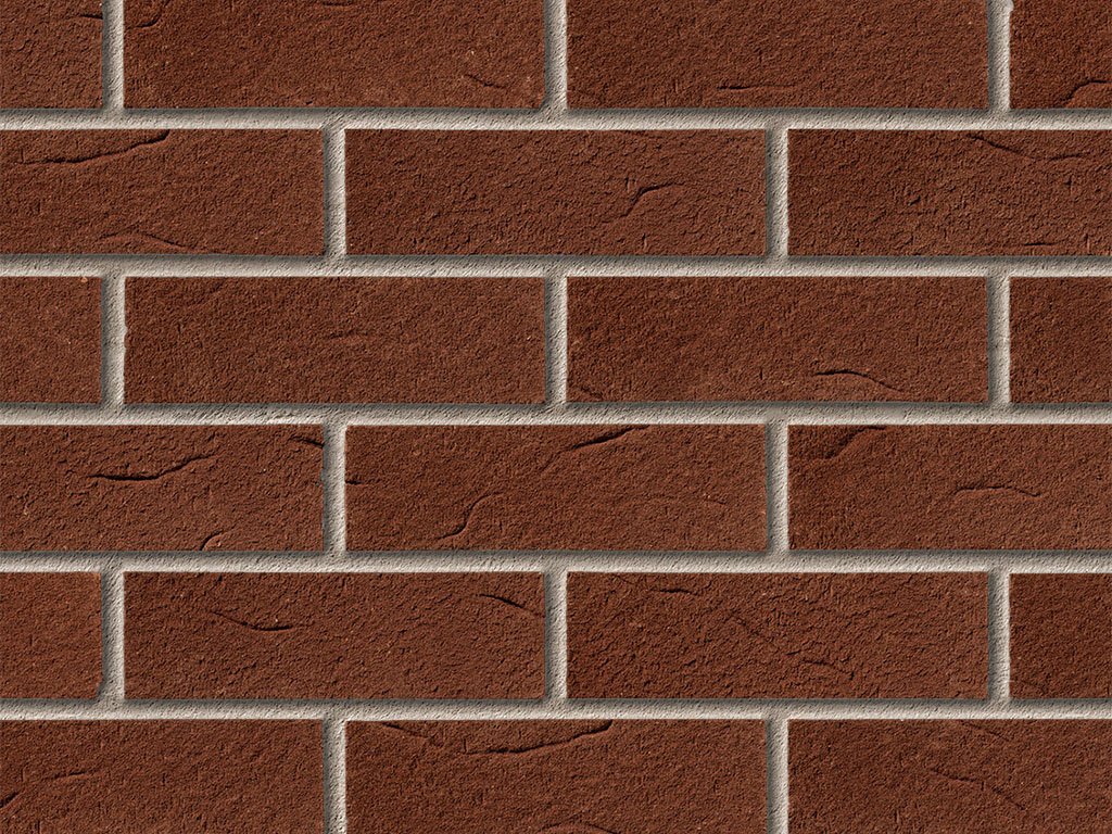 Close up of a wall of Aston Red Textured bricks