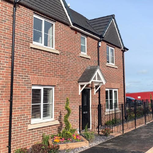 A residential property built using Long Ashton Currant bricks