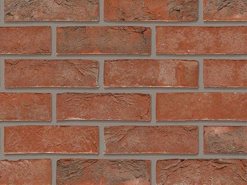 Close up of a wall of Olde Welwyn Red Multi bricks