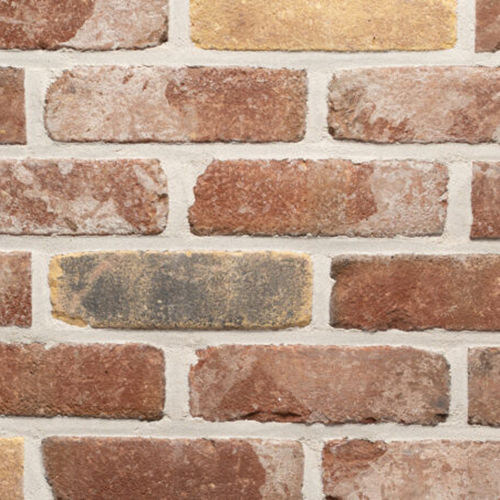 Close up of a wall of Olde Renoir bricks