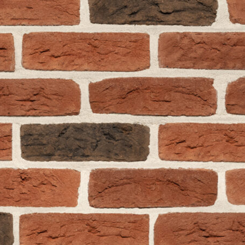 Close up of a wall of Beverley Weathered Red bricks