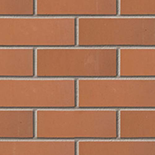 Close up of a wall of Atlas Smooth Red bricks