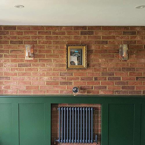 An Athena Blend brick slip feature wall