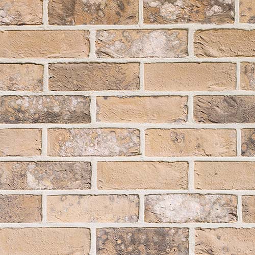 Close up of a wall of Felcourt Antique bricks