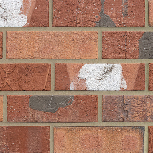Close up of a wall of Chatsworth Multi bricks