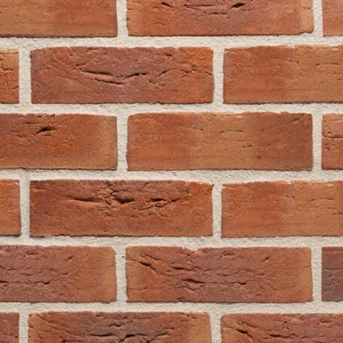Close up of a wall of Moulton Handmade bricks