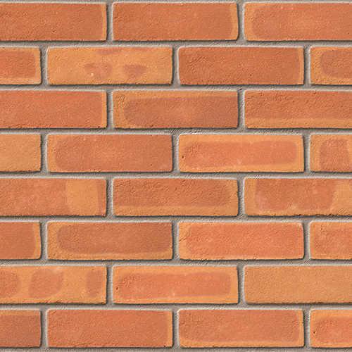 Close up of a wall of Mellow Ashridge Stock bricks
